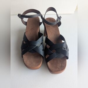 Jezebel Black and Brown Strappy Sandals